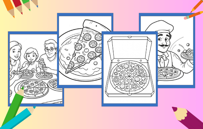 Pizza Ausmalbilder
