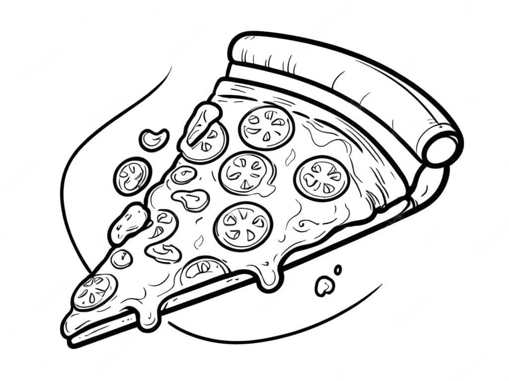 Tomatenpizza Ausmalbild
