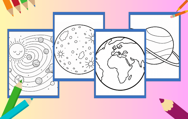 Planeten Ausmalbilder