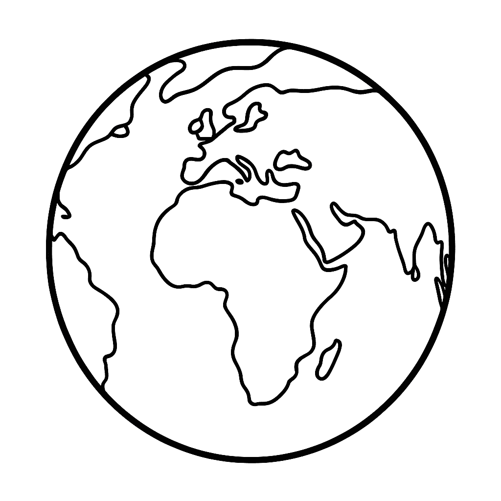 Planet Erde Ausmalbild
