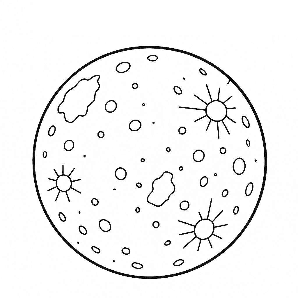 Planet Merkur Ausmalbild