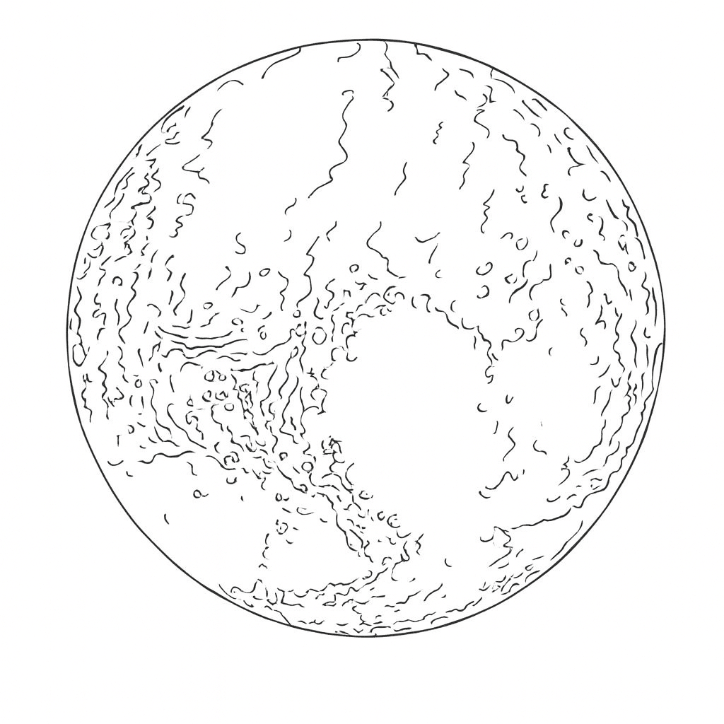 Planet Pluto Ausmalbild