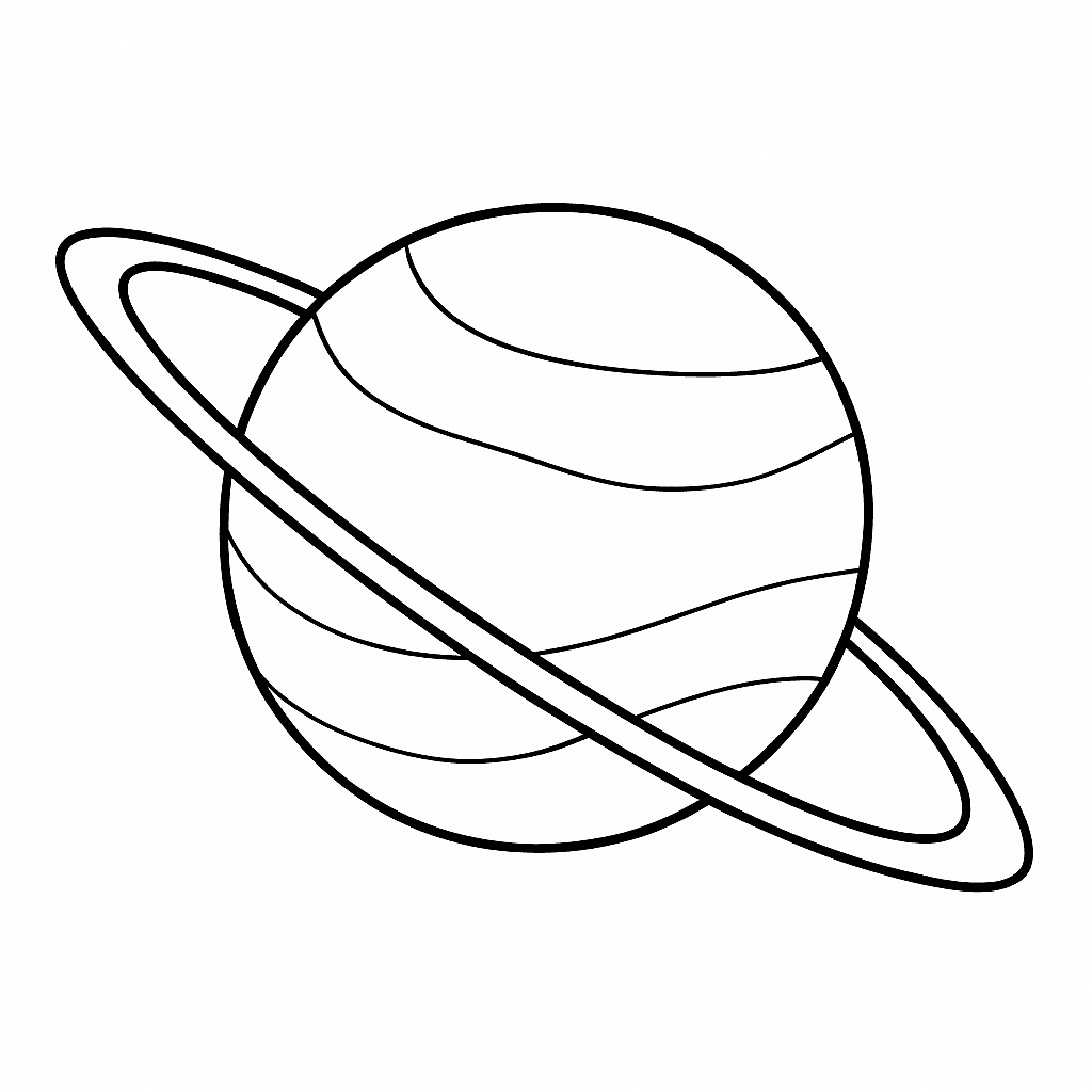Planet Saturn Ausmalbild