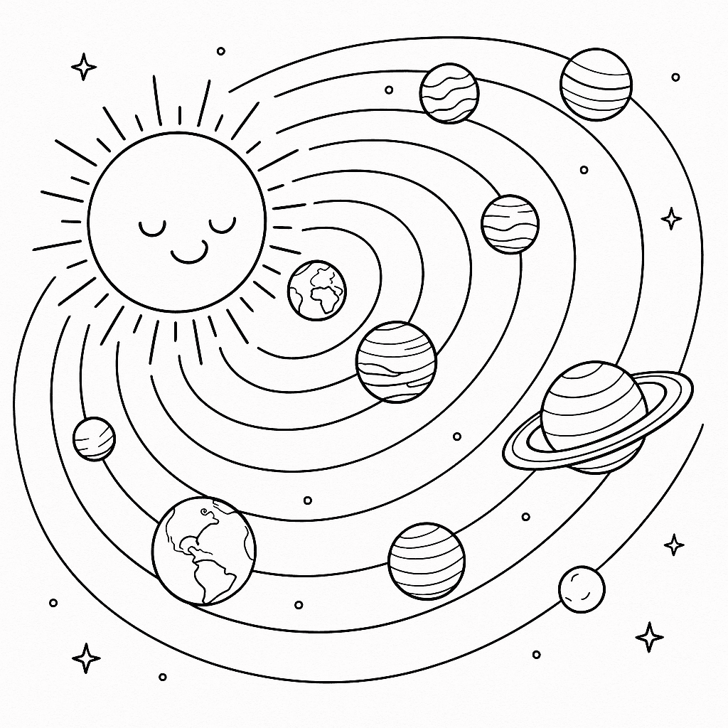 Sonnensystem Ausmalbild