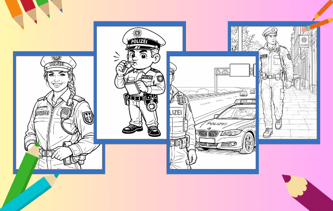 Polizist Ausmalbilder