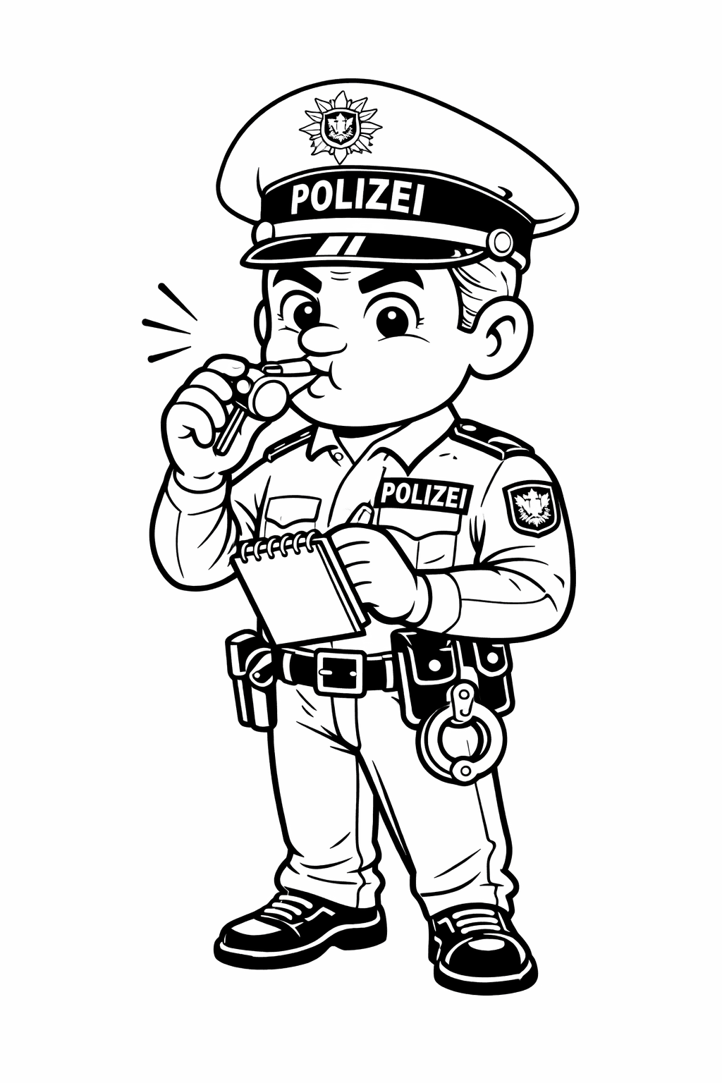Polizist Cartoon Ausmalbild