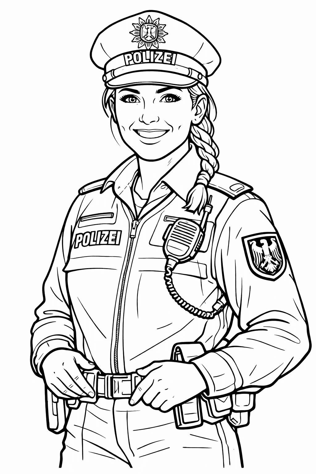 Polizistin Ausmalbild