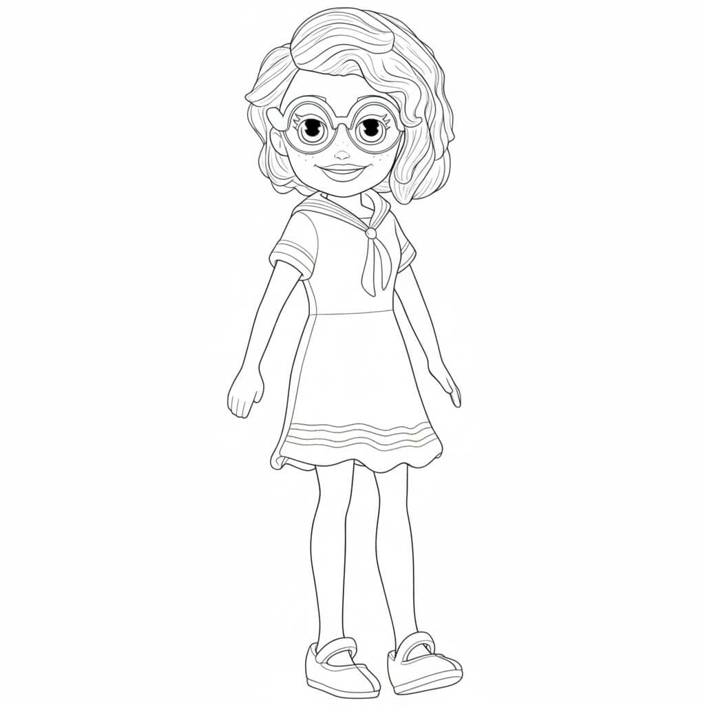 Polly mit Brille Ausmalbild