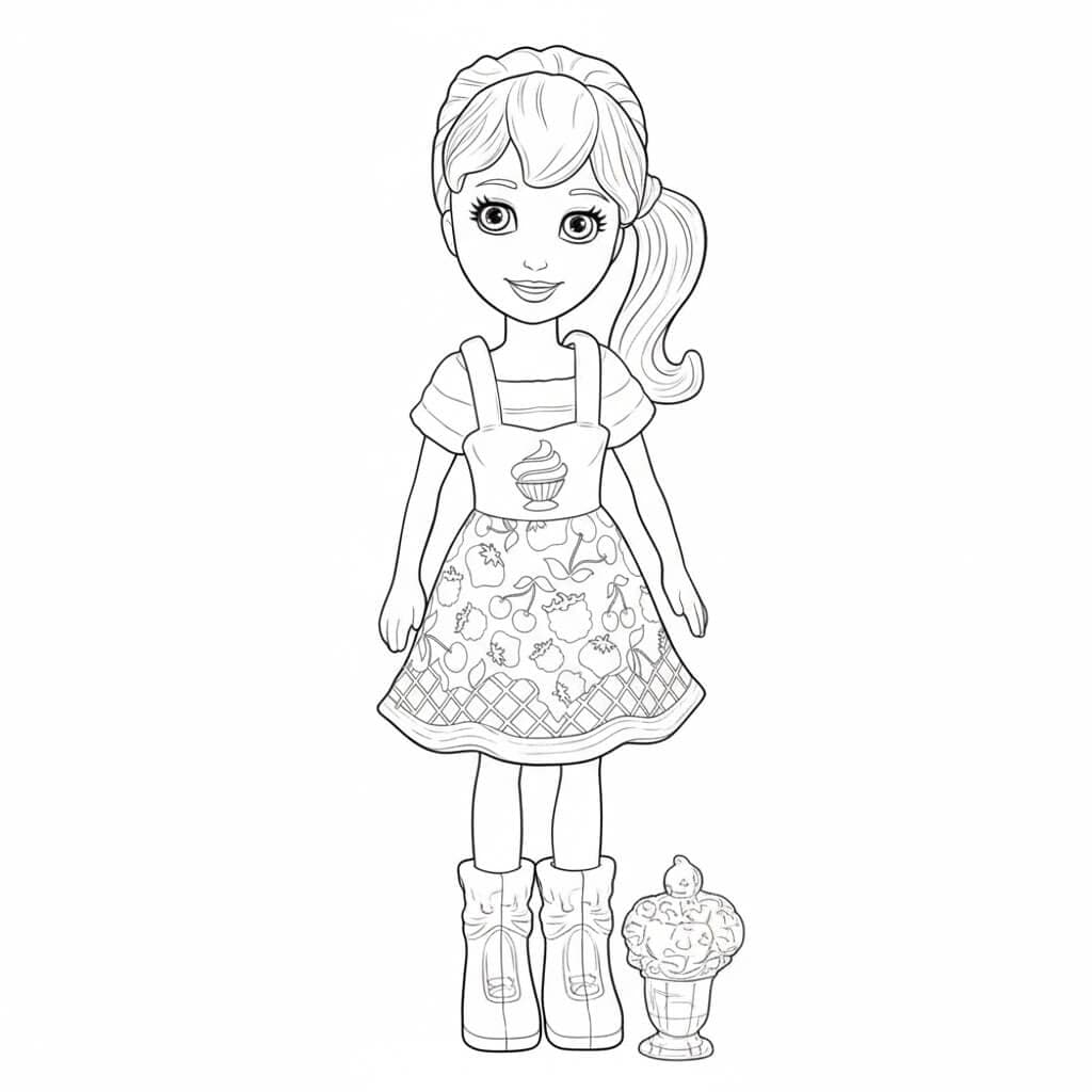 Polly mit Cupcake Ausmalbild