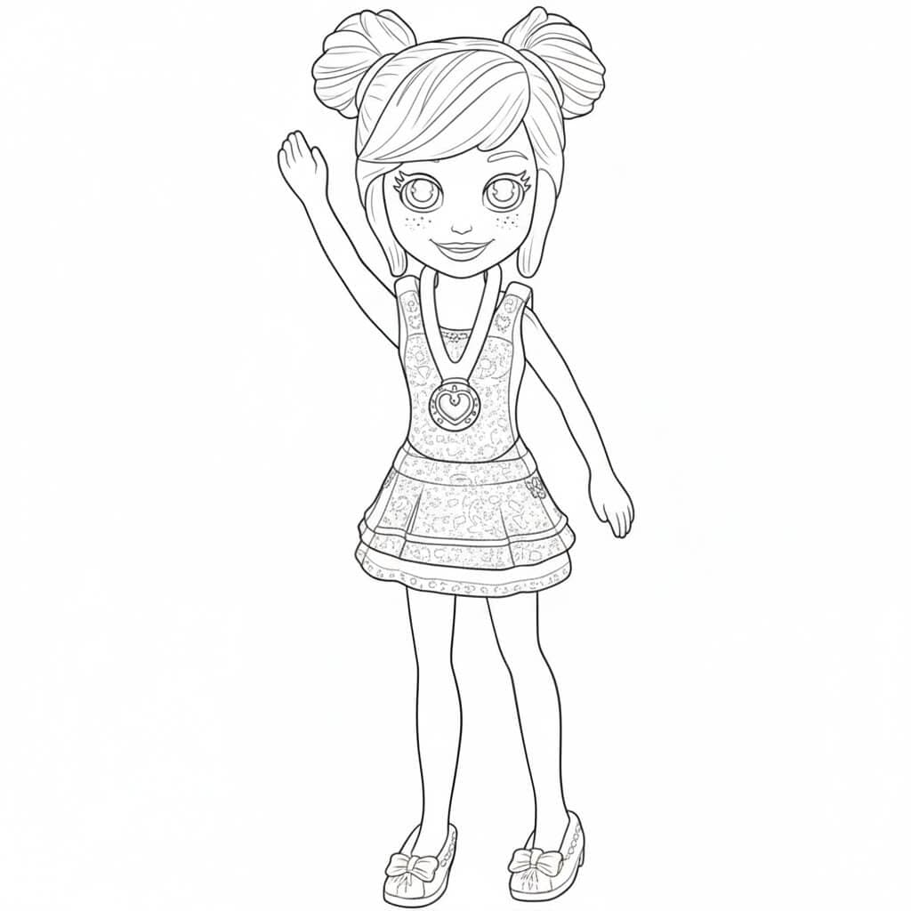 Polly winkt Ausmalbild