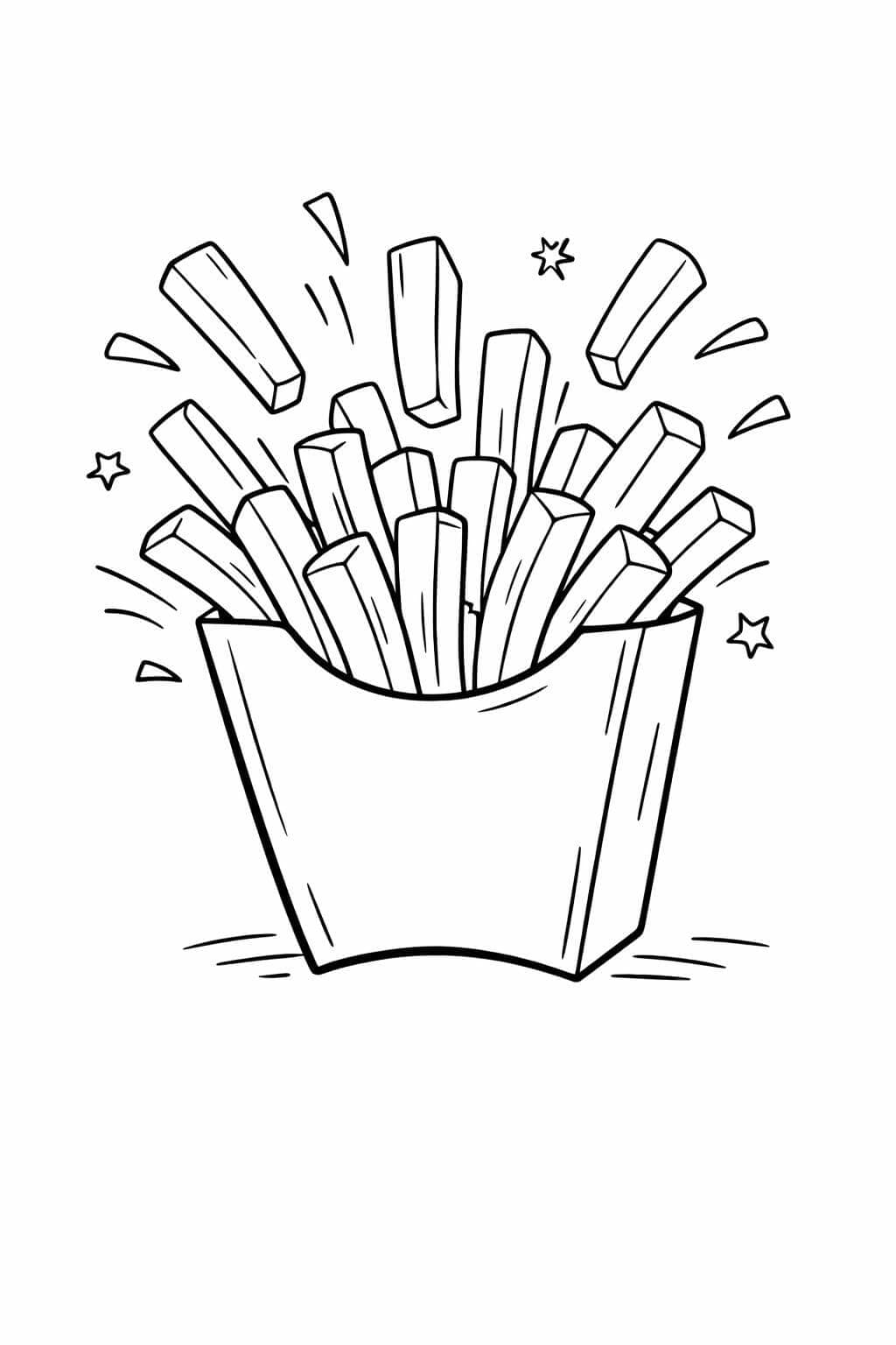 Pommes springen hoch Ausmalbild