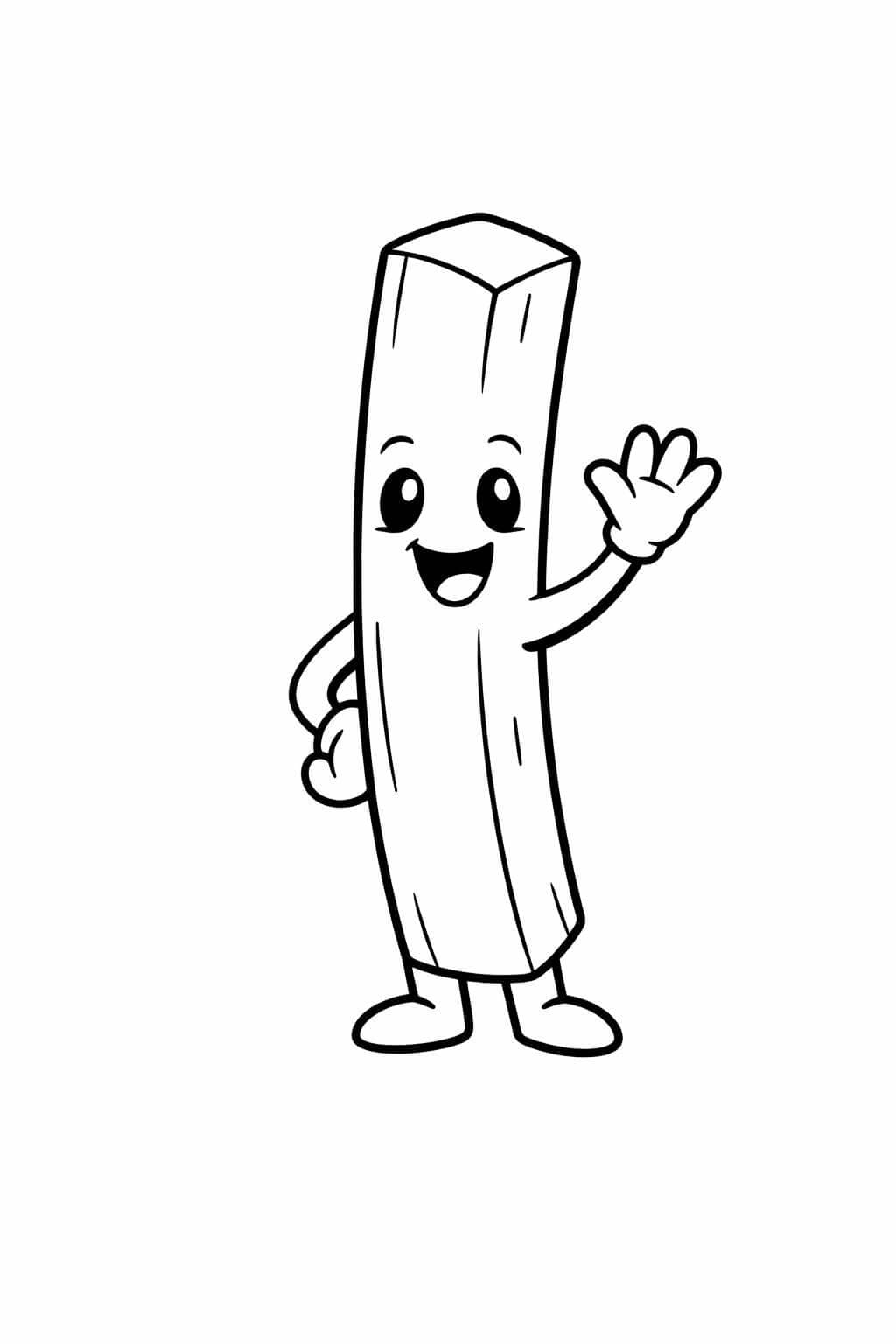 Pommes winkt Hallo Ausmalbild