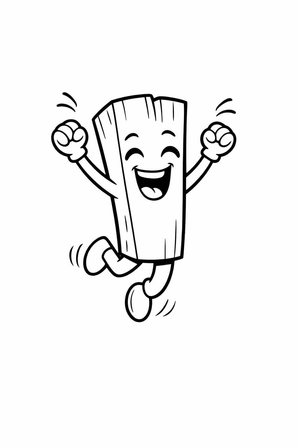 Springende Pommes Ausmalbild