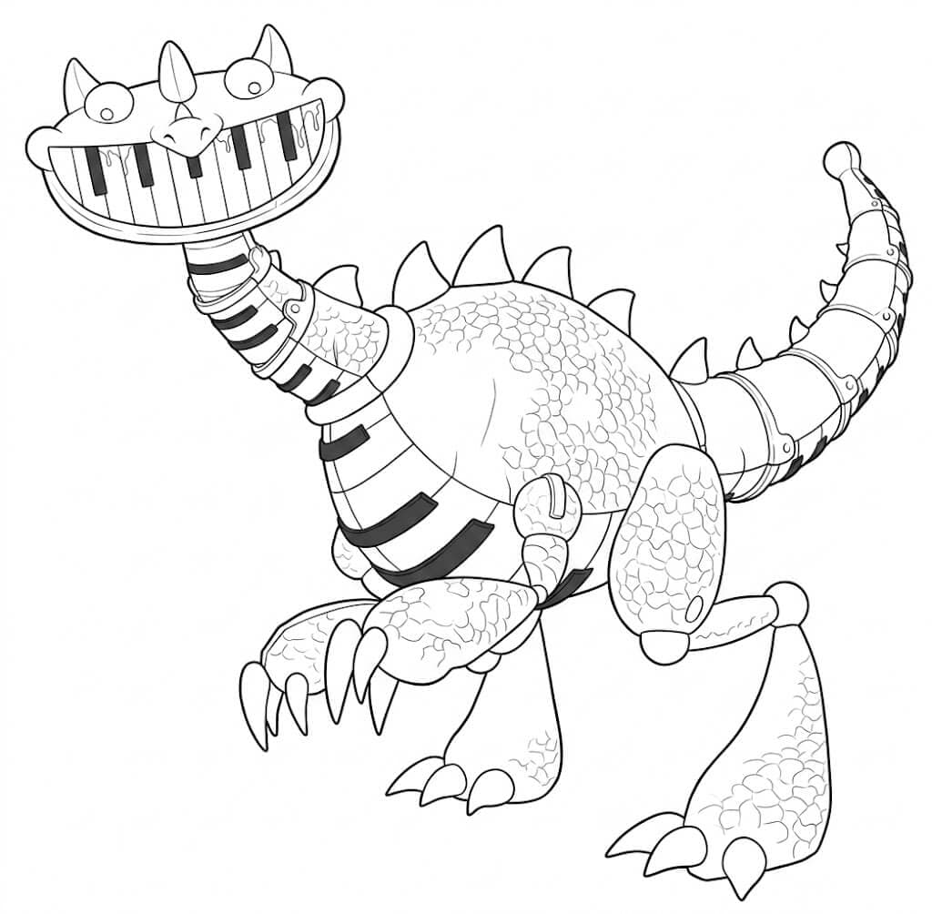 Pianosaurus Ausmalbild