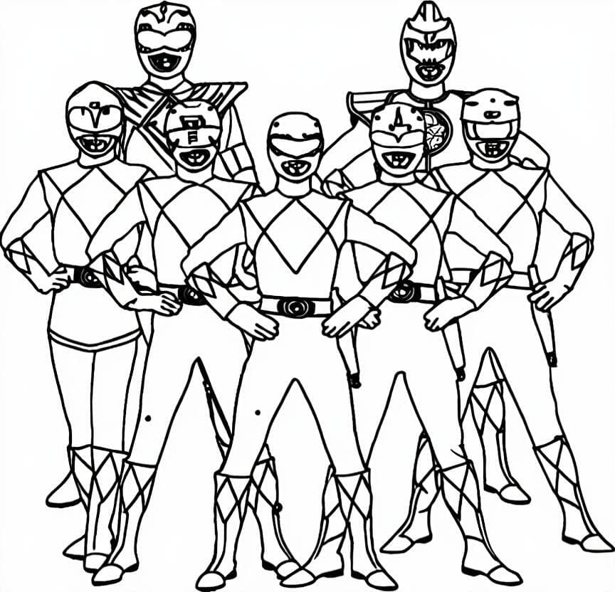 Alle Power Rangers Ausmalbild