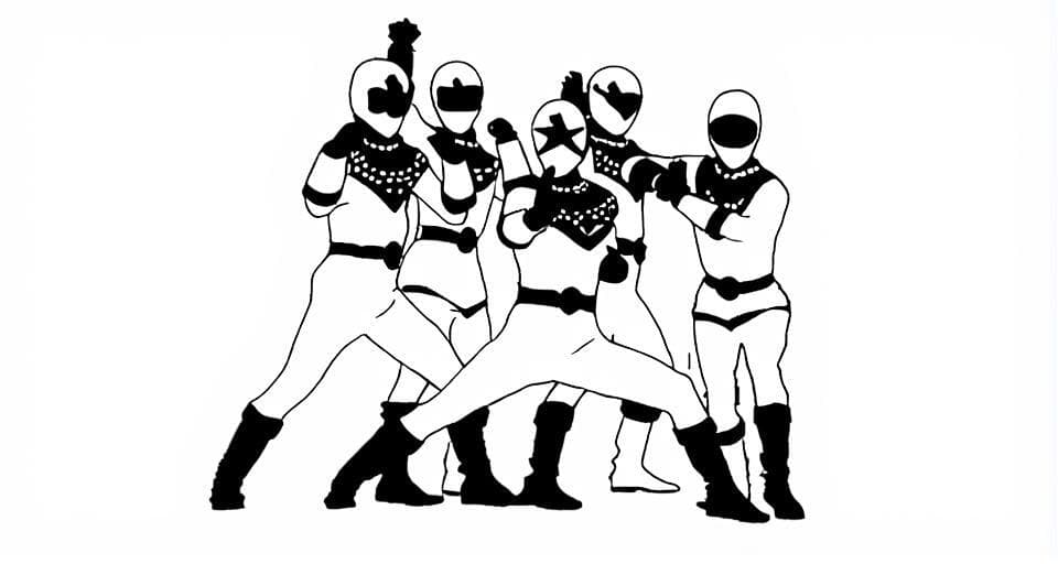 Power Rangers Gruppe Ausmalbild