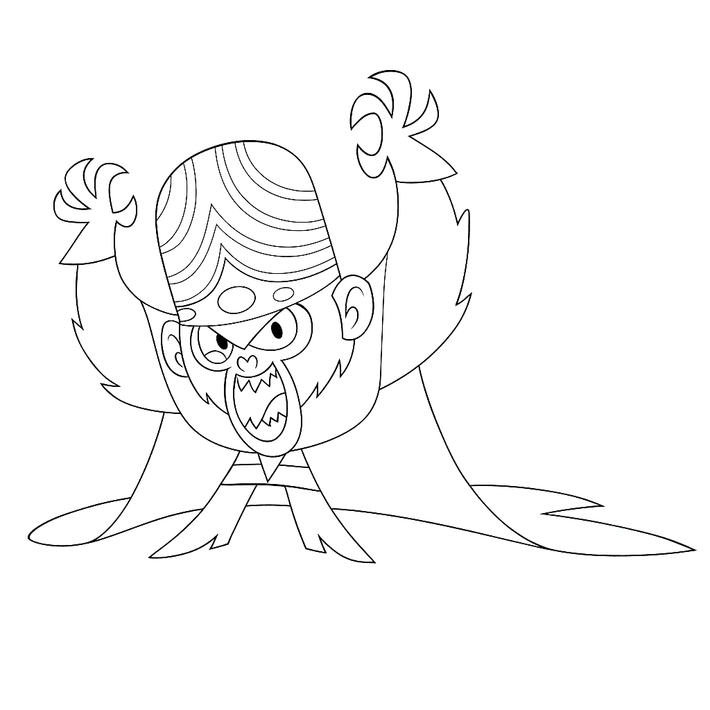 Mojo Jojo und Powerpuff Girls Ausmalbild