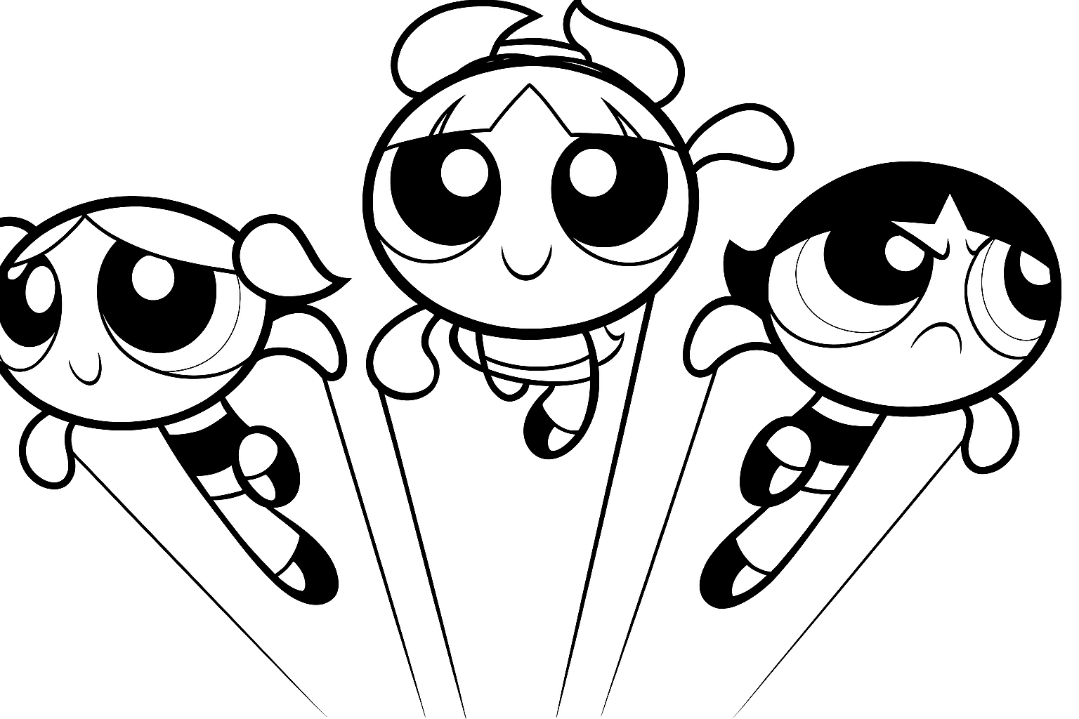 Powerpuff Girls fliegend Ausmalbild