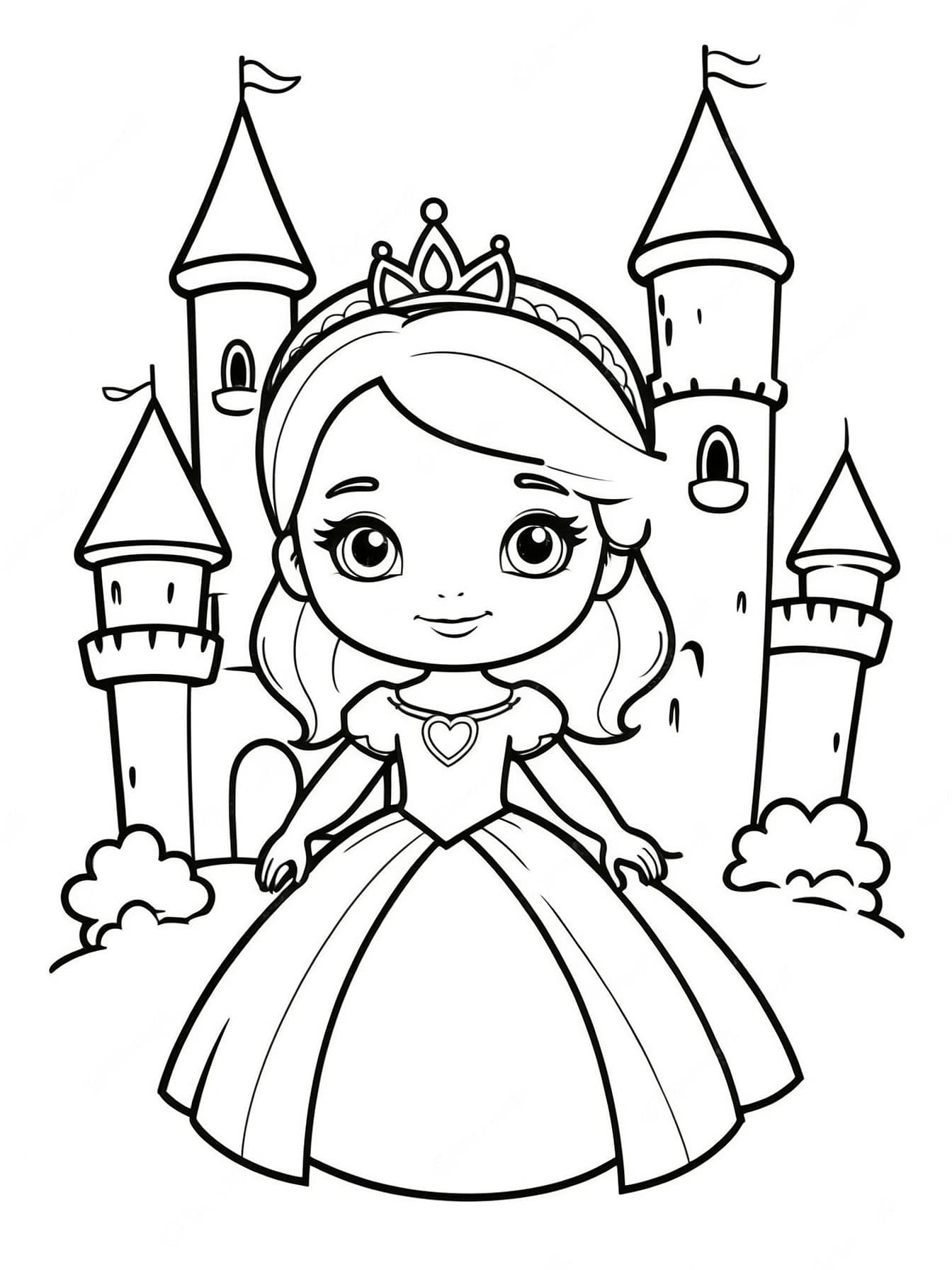 Kleine Prinzessin Ausmalbild