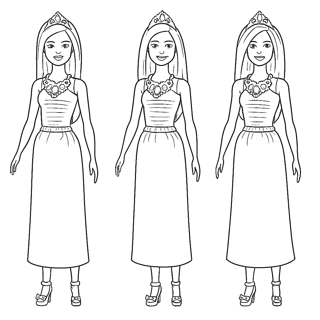 Barbie-Puppe Ausmalbild