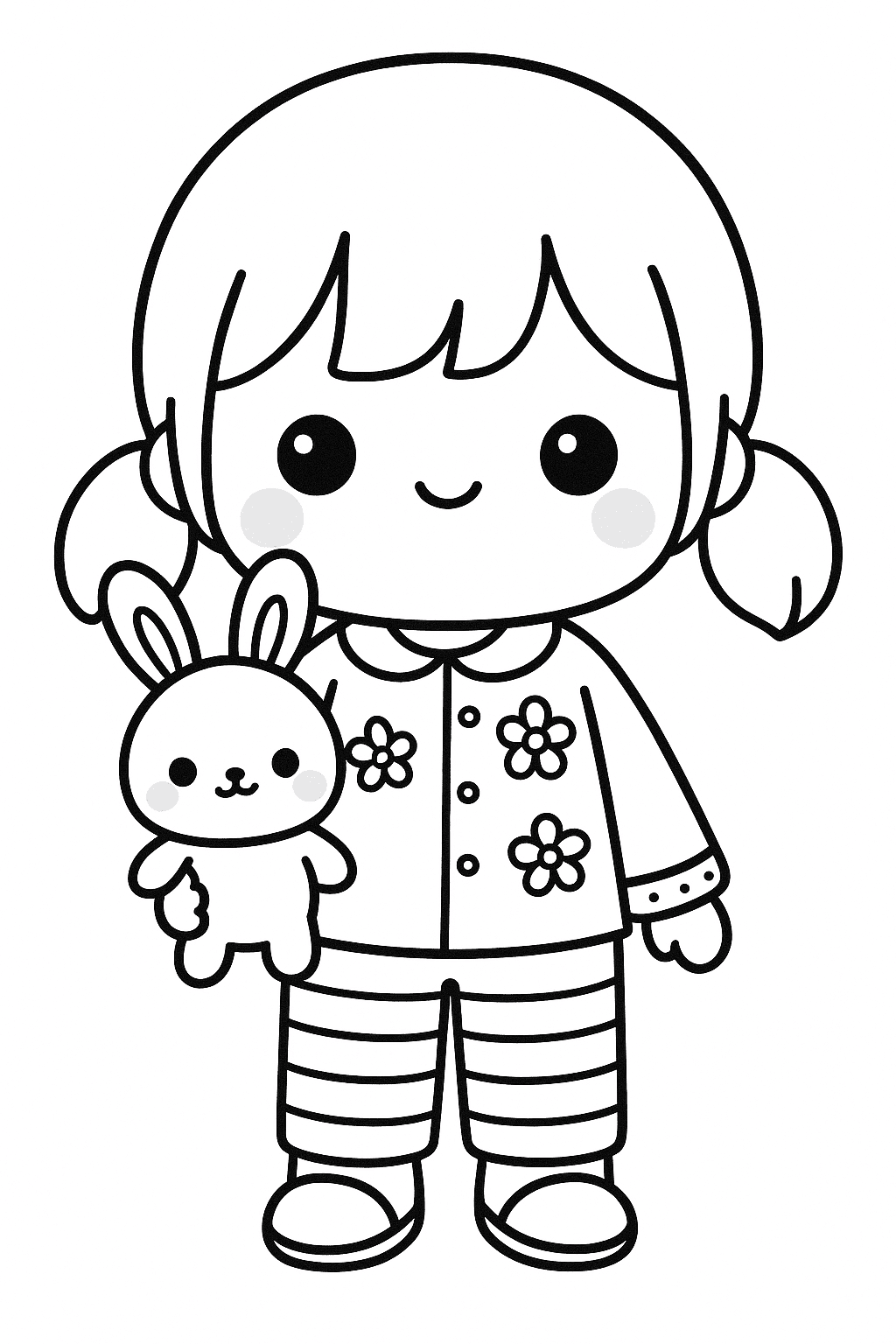 Kawaii-Puppe 2 Ausmalbild
