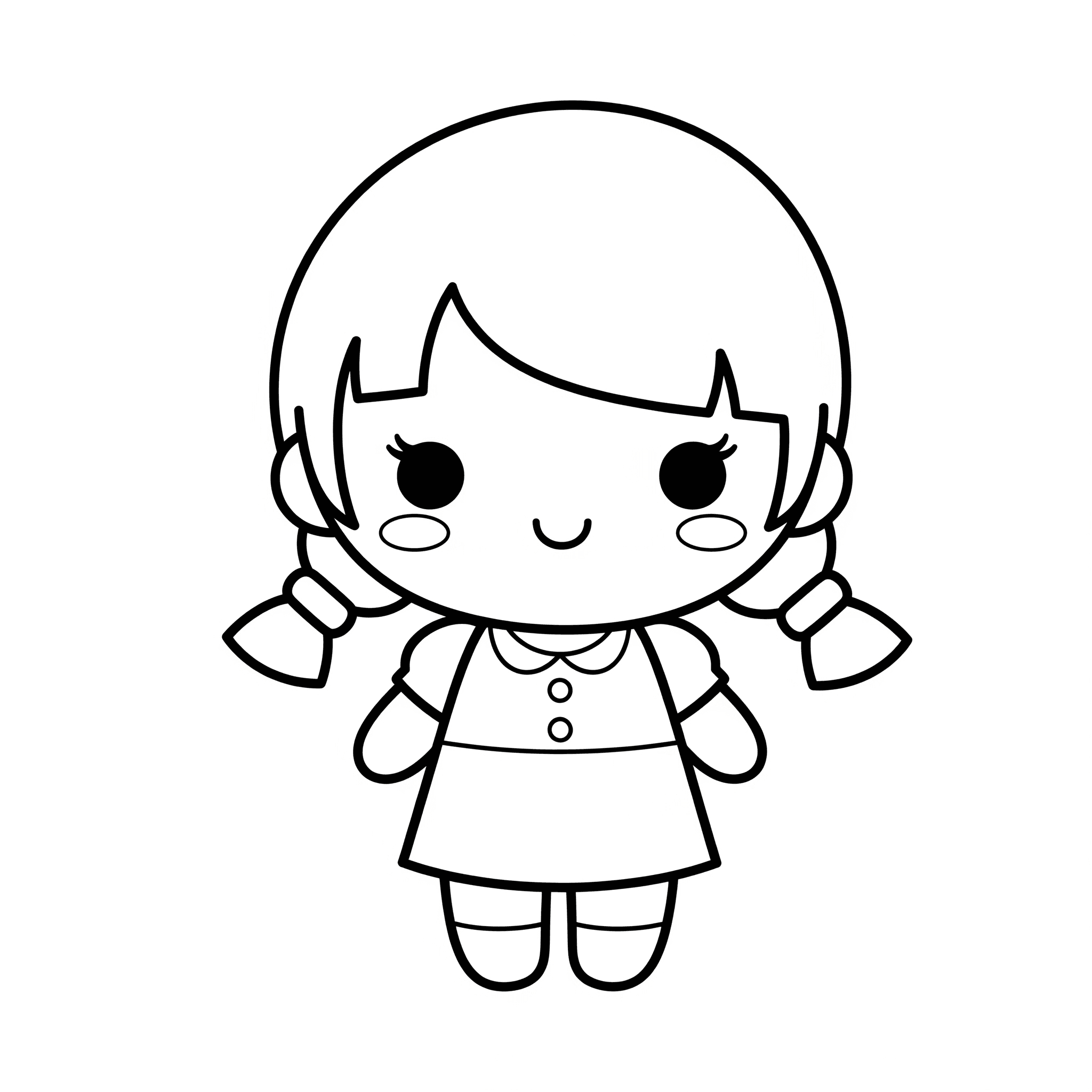 Kawaii-Puppe Ausmalbild