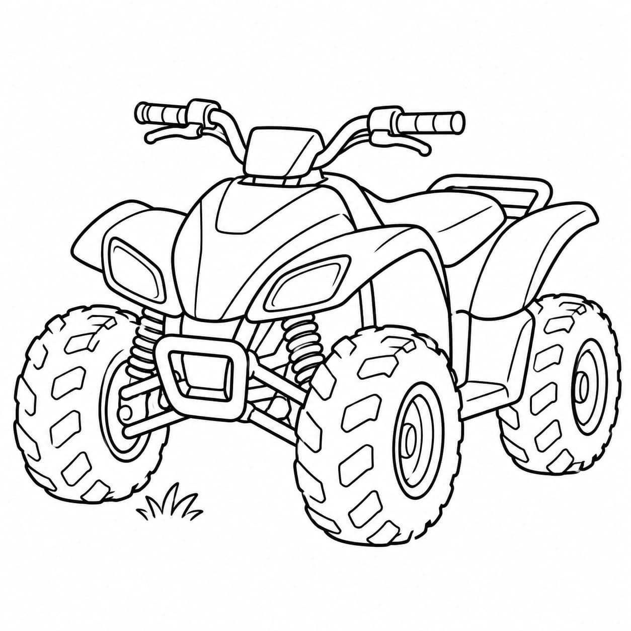 Quad mit großen Reifen – Ausmalbild in Schwarz-Weiß
