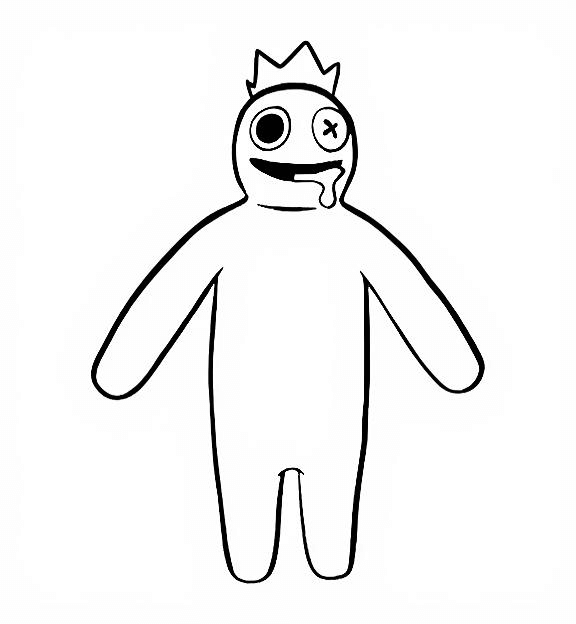 Blue Rainbow Friends Variante 2 zum Ausmalen