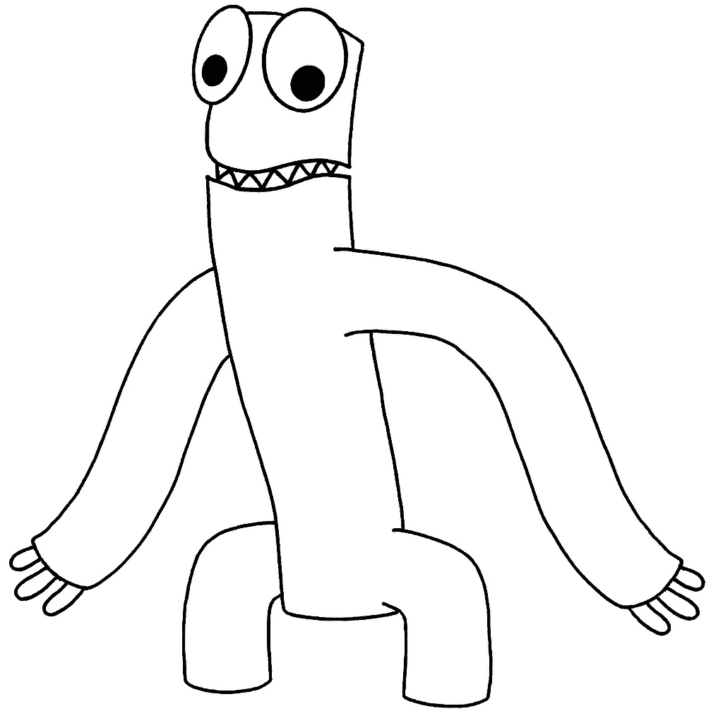 Green Rainbow Friends zum Ausmalen