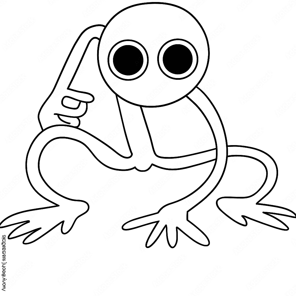 Purple Rainbow Friends zum Ausmalen