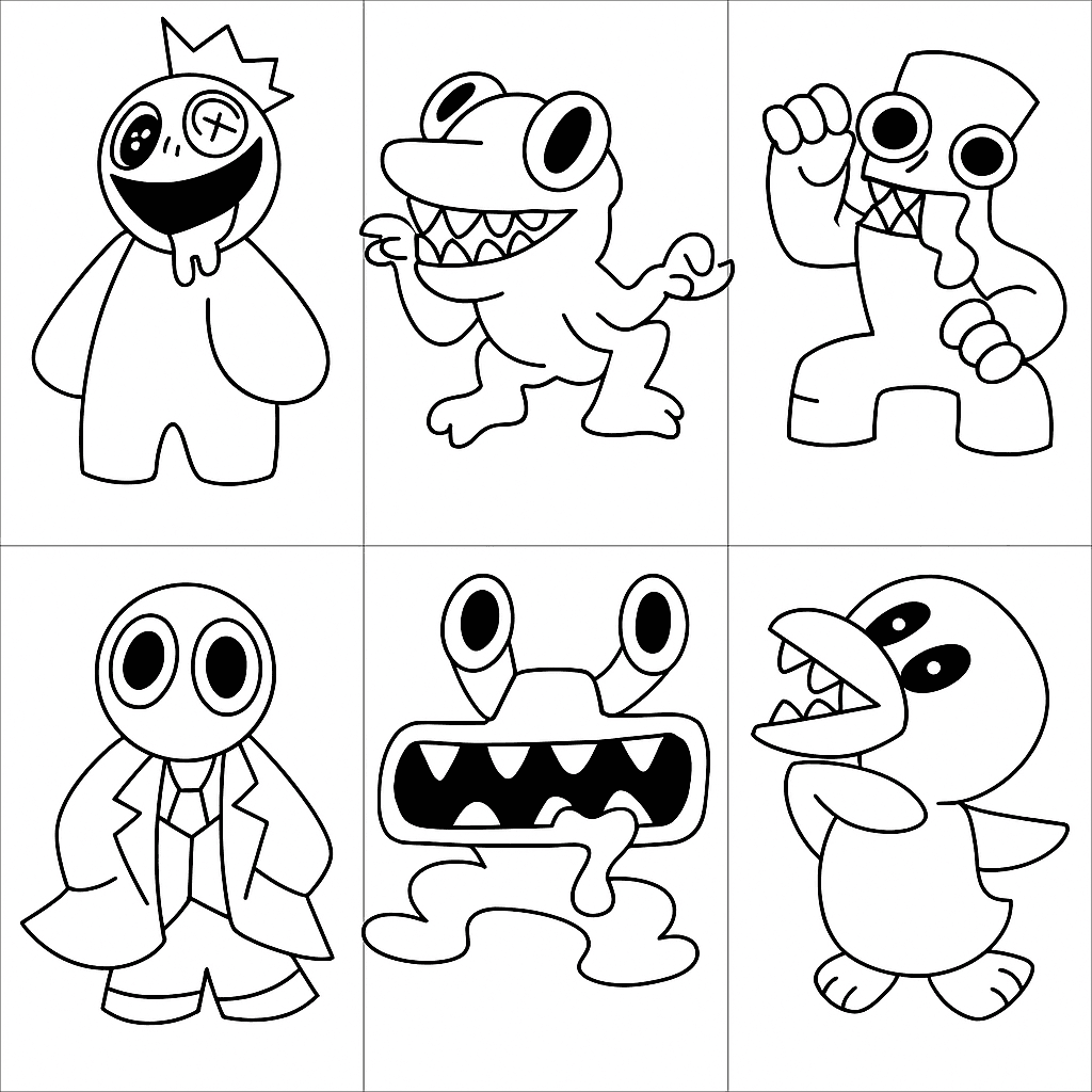 Rainbow Friends zum Ausmalen