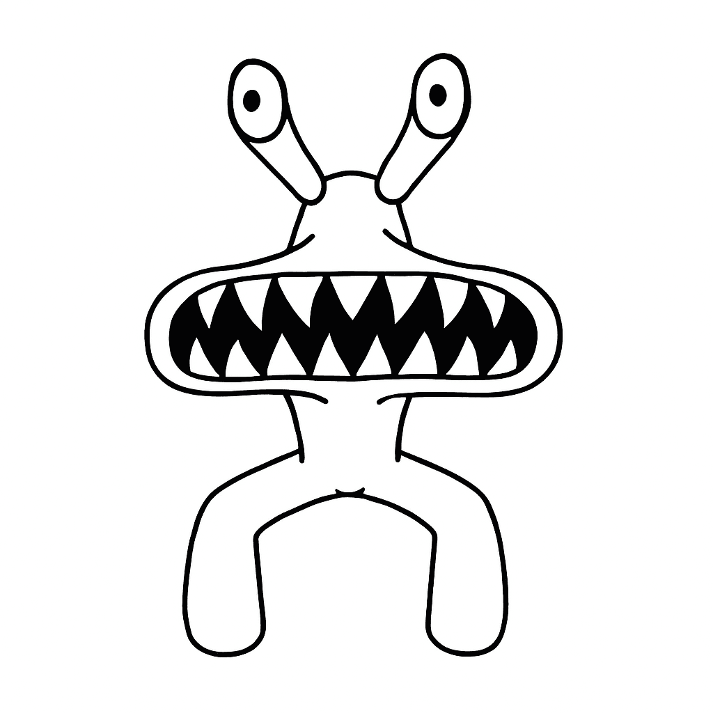 Pink Rainbow Friends zum Ausmalen