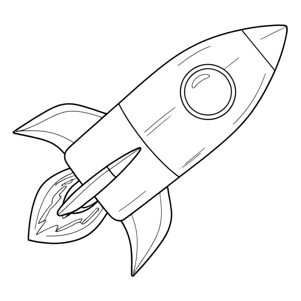 Fliegende Rakete Ausmalbild
