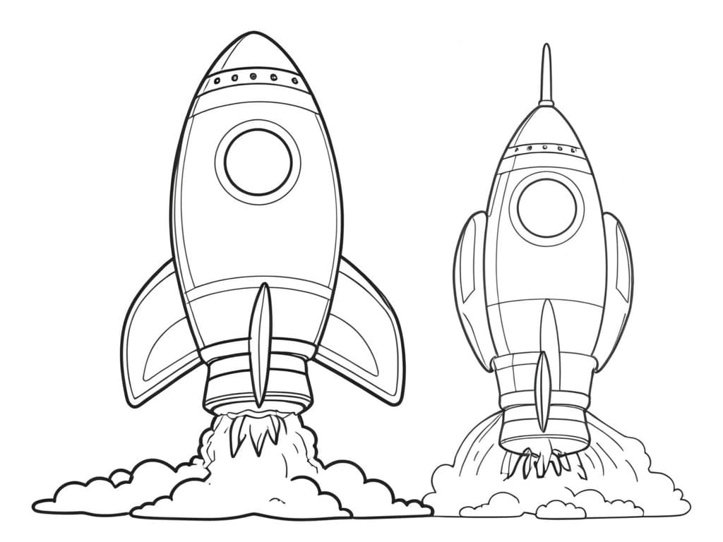 Zwei Raketen Ausmalbild