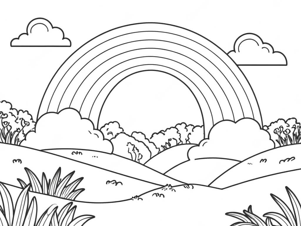 Regenbogen in der Naturlandschaft