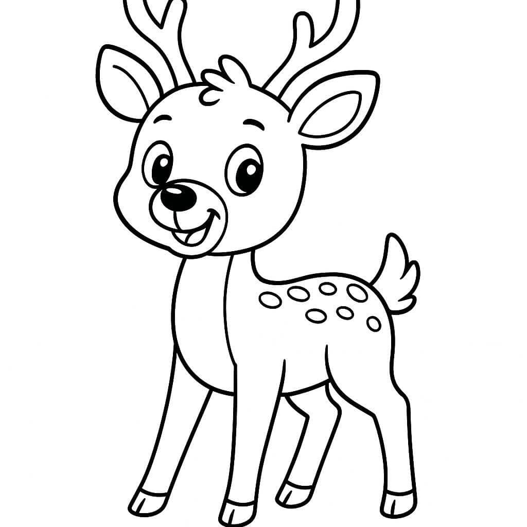 Reh im Cartoon Stil Ausmalbild