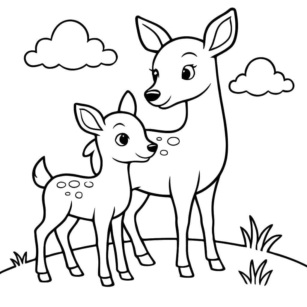 Rehfamilie Ausmalbild
