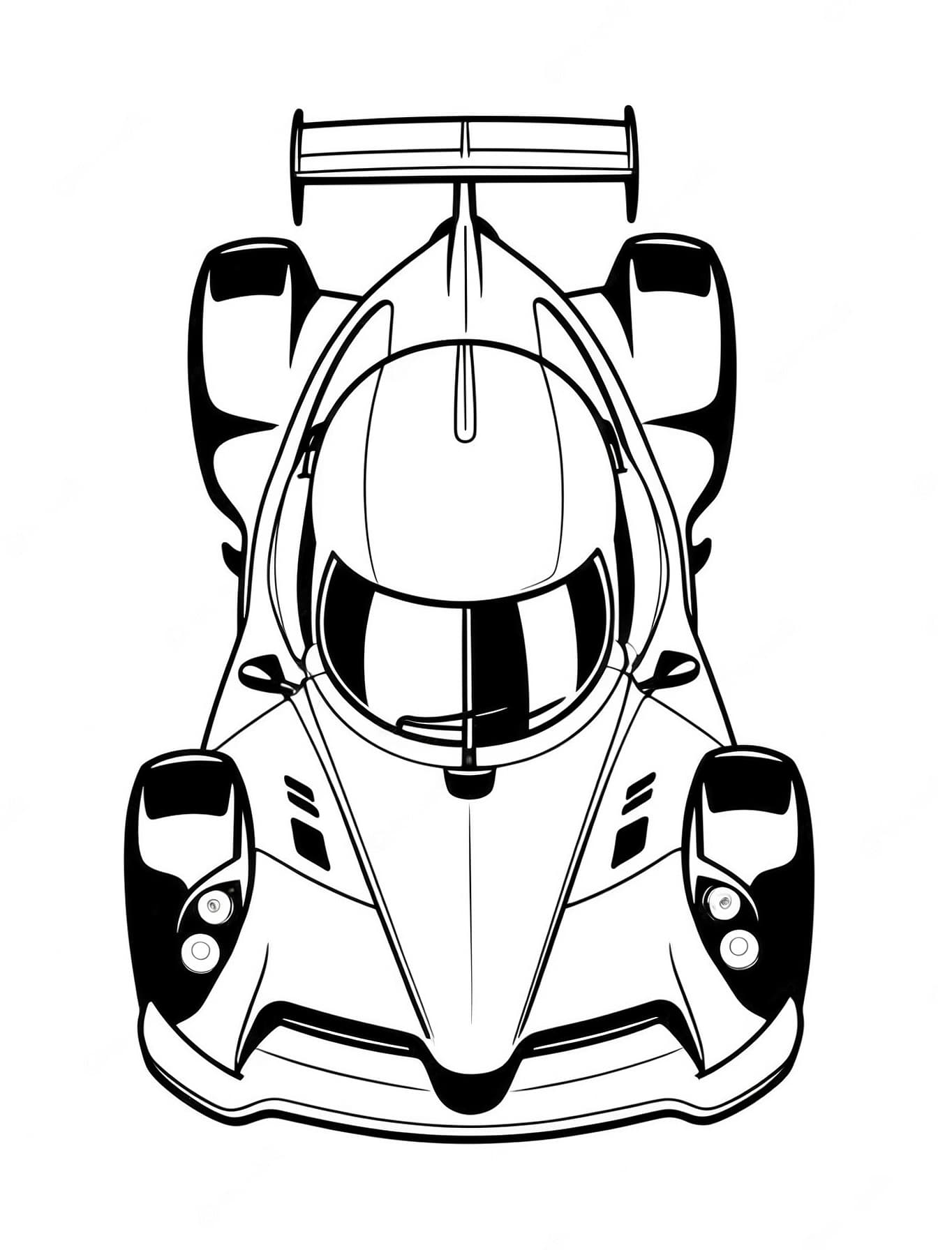 Rennwagen im Profil Ausmalbild