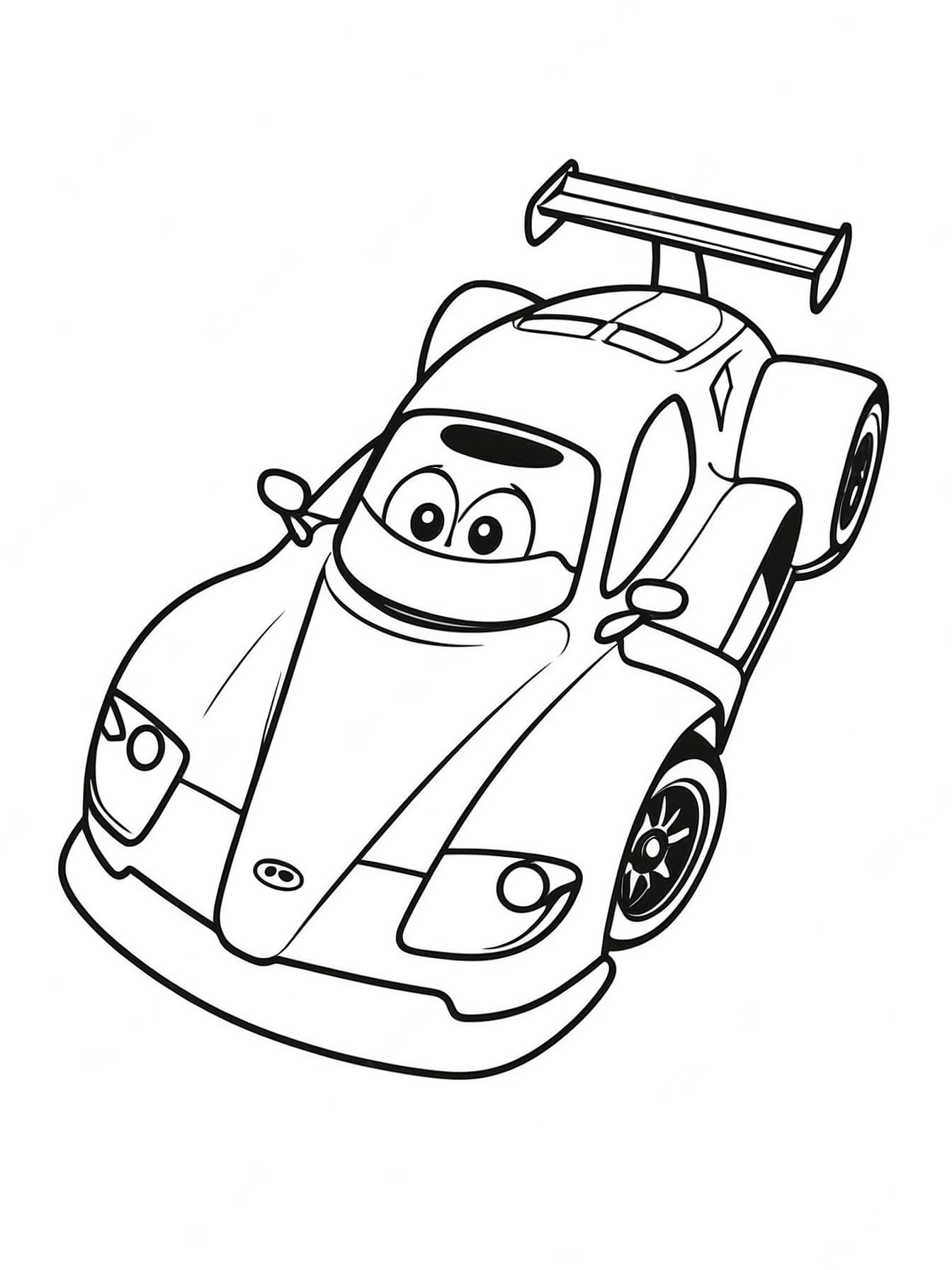 Rennwagen Nummer 5 Ausmalbild
