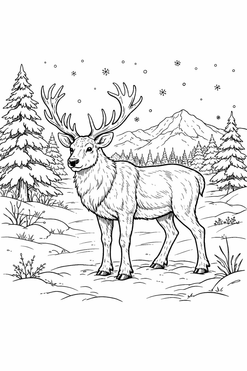 Rentier Ausmalbild