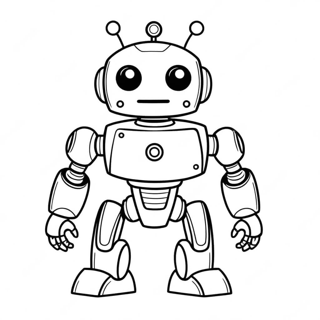 Roboter mit Antennen Ausmalbild