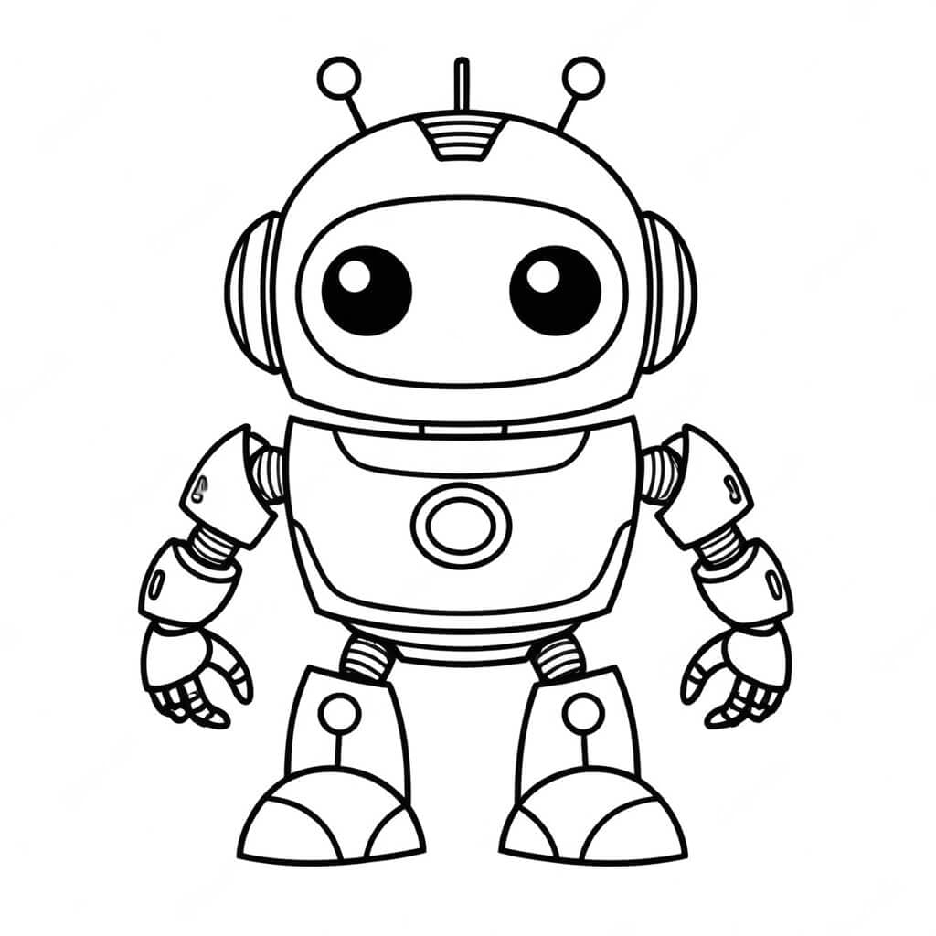 Roboter mit Helm Ausmalbild