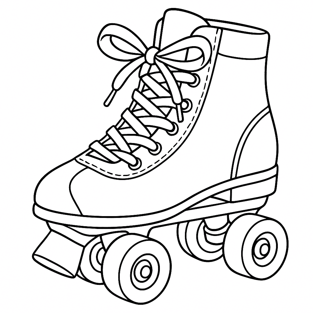 Einfache Rollschuhe Ausmalbild