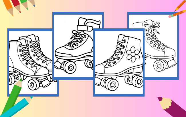 Rollschuhe Ausmalbilder