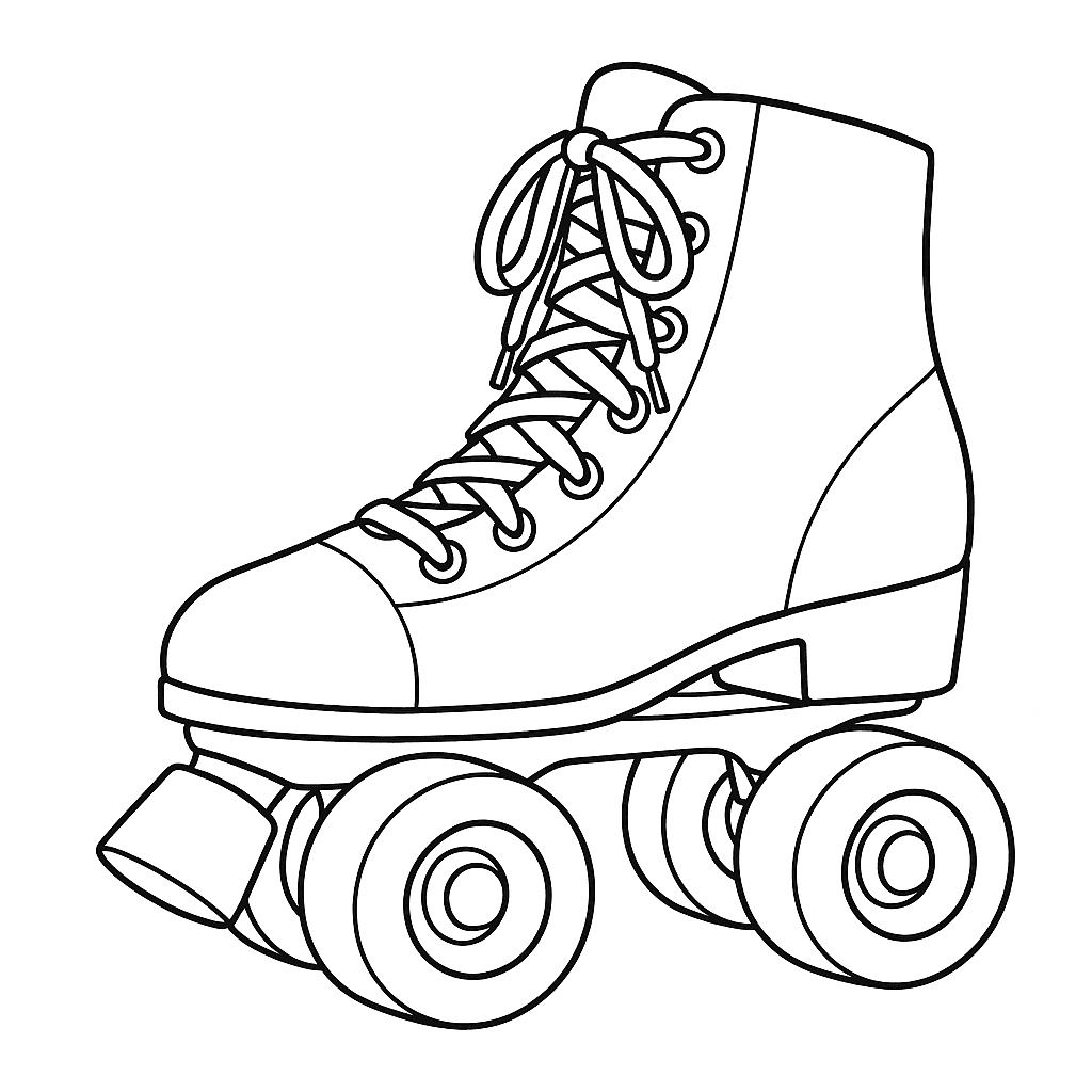 Kinder Rollschuhe Ausmalbild