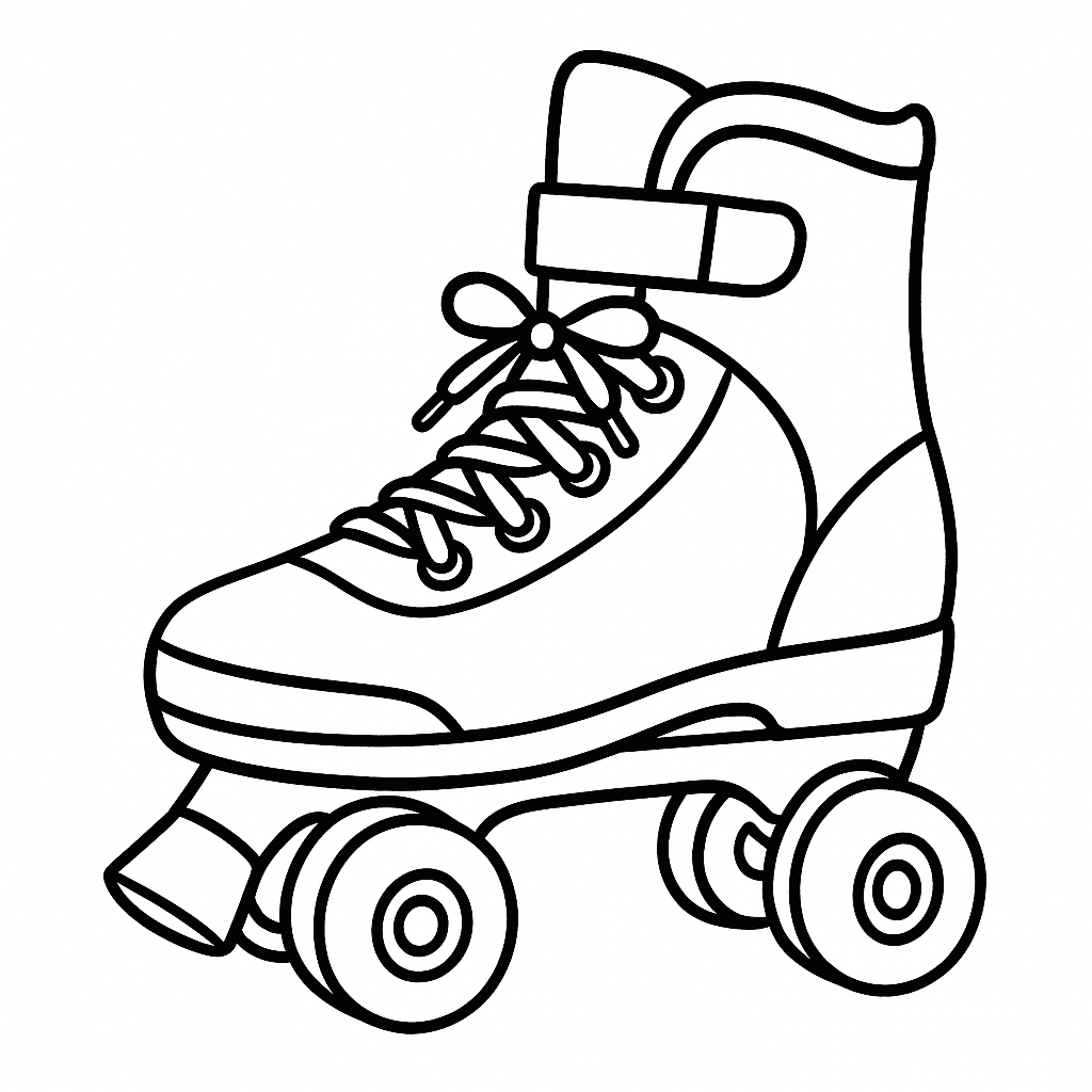 Stern-Rollschuhe Ausmalbild