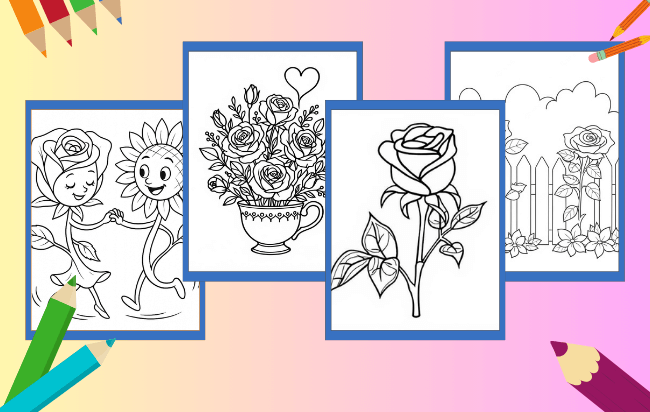 Rosen Ausmalbilder