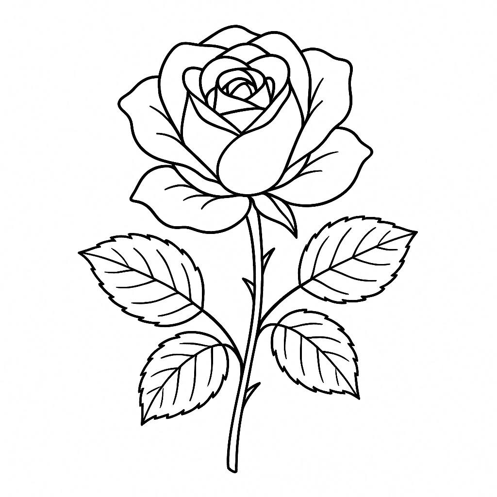 Rose Ausmalbild