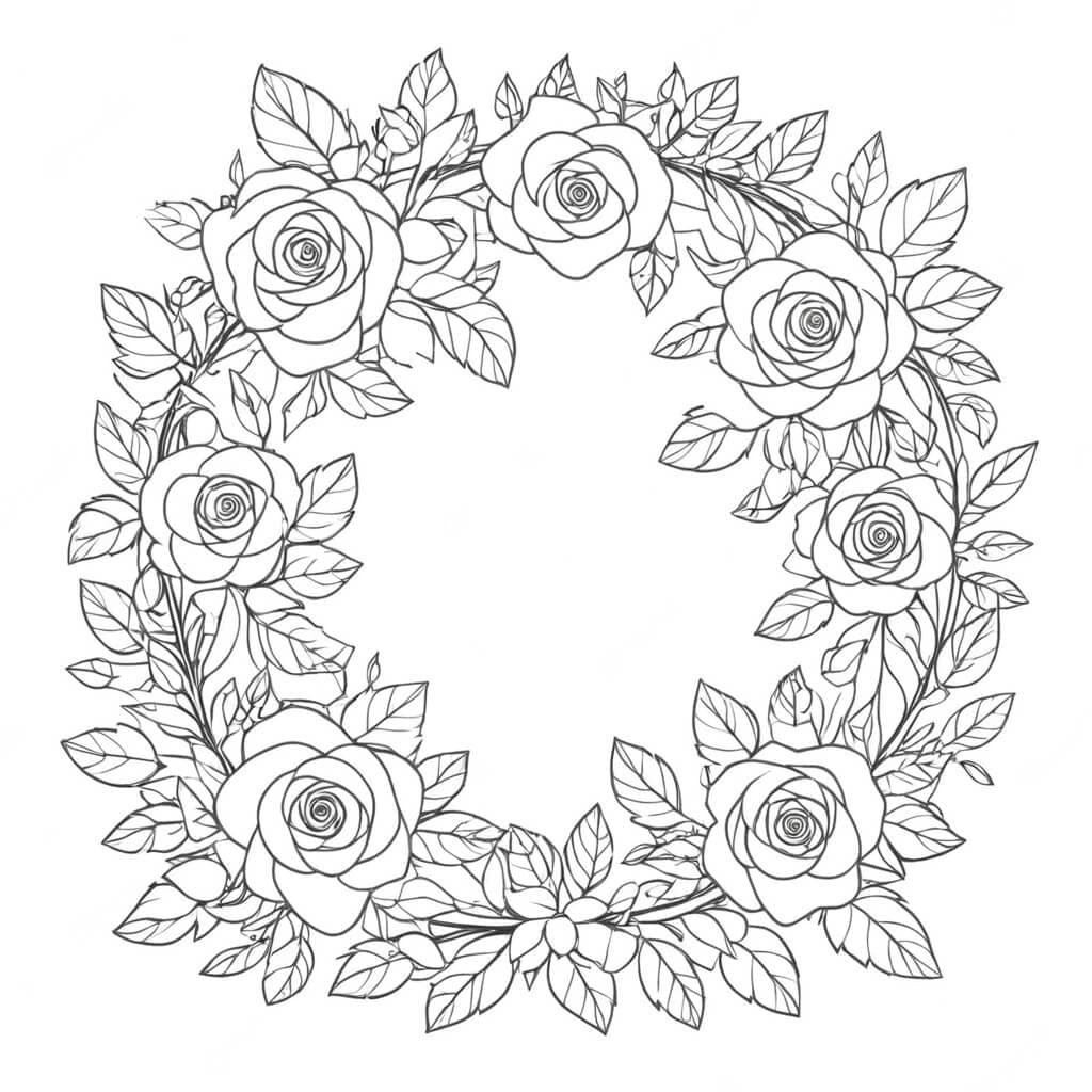 Spiral-Rose Ausmalbild