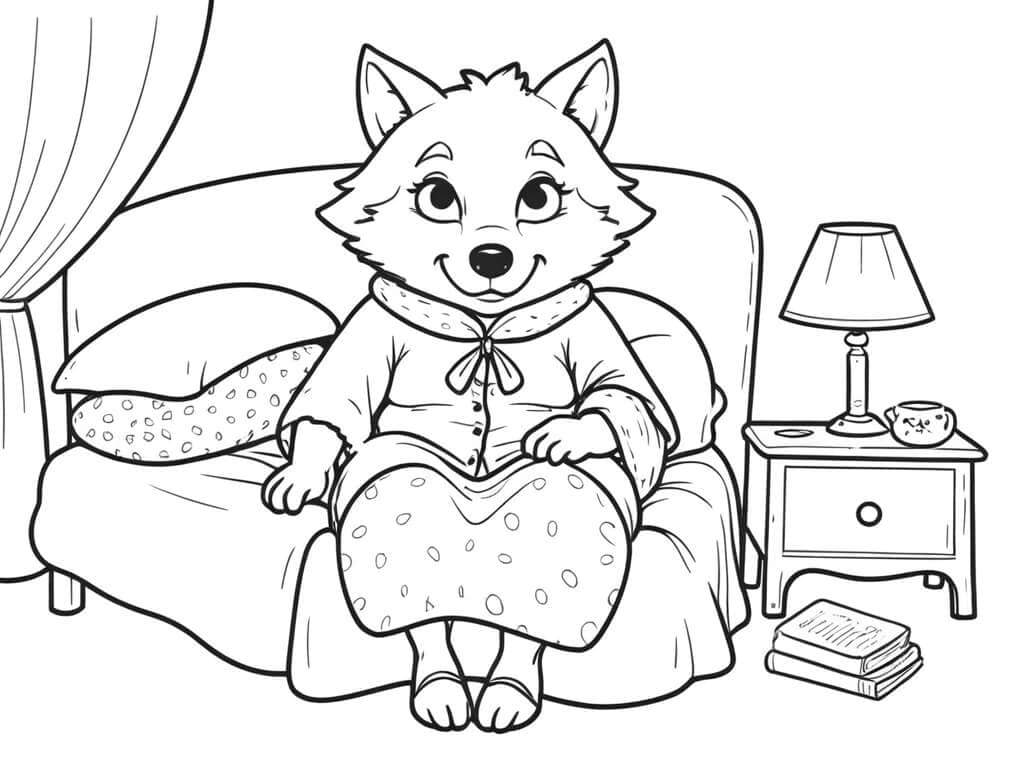 Großmutter oder Wolf Ausmalbild